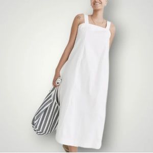 NWT Madewell Linen Cotton Princess-Seamed Midi Dress small NF906 sleeveless